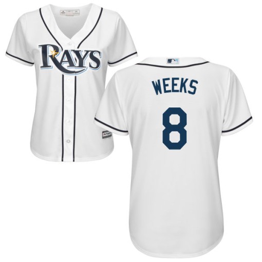 Women's Majestic Tampa Bay Rays Rickie Weeks Replica White Home Cool ...